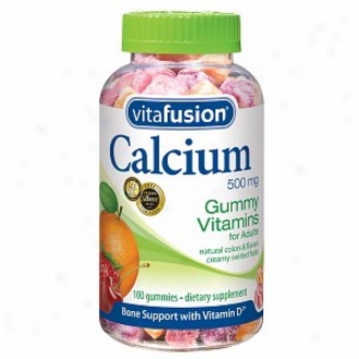 Vitafusion Calcium, 500mg With Vitamin D, Gummy Vitamins For Adults, Creamy Swirled Fruits
