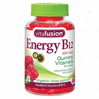 Vitafusion Ennergy B12, 500mcg, Gummy Vitamins, Very Raspberry