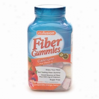 Vitafusion Fiber Gummies, Calcium, Poomegranate, Orange & Berry
