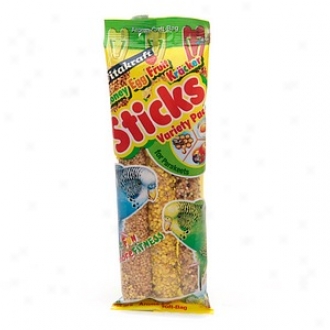 Vitakraft Kracker Sticks For Parakeets, Variety Pack, Honey, Egg & Fruit