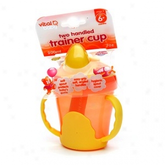 Vltal Baby Two Handled Trainer Cup (7 Oz), 6 Months+, Orange