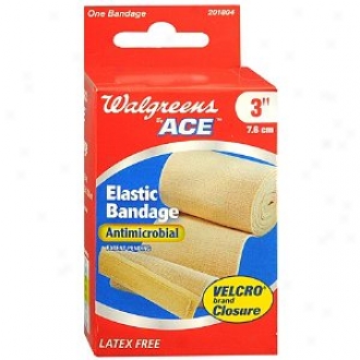Walgreens Ace Elastic Bandage Antimicrobial Velcro Fasteners, 3 Inch