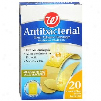 Walgreens Antibacterial Sheer Adhesive Bandages, Of various sorts Sizes