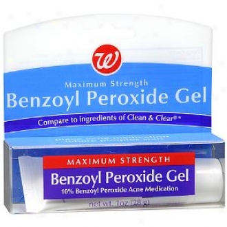 Walgreens Benzoyl Peroxide Acne Medication Gel Max Strength