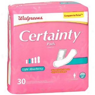 Walgreens Certainty Bladder Protection Pads For Woemn, Light Absorbency