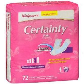 Walgreens Certainty Bladder Protection Pads For Women, Super Plus Absorbency