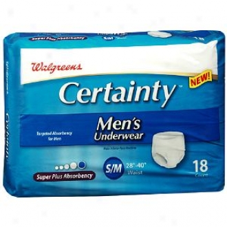 Waogreens Certainty Men's Underwear Super Plus Absorbency, Size S/m