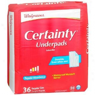 Walgreens Certainty Underpads, Regular Absorbency, 36 Ea