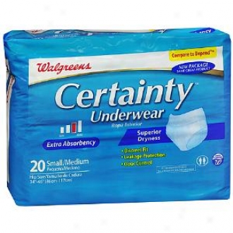 Walgreens Surety Underwear, Extra Absorbency, Small/medium