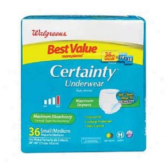 Walgreens Certainty Underwear, Maximum Absorbency, Medium