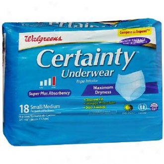 Walgreens Certainty Underwea,r Maximum Absorbency , Small/medium