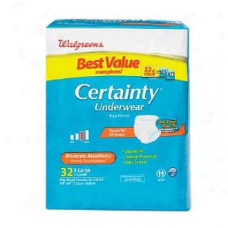 Walgreens Certainty Underwear Moderate Absorbency, Extra Large