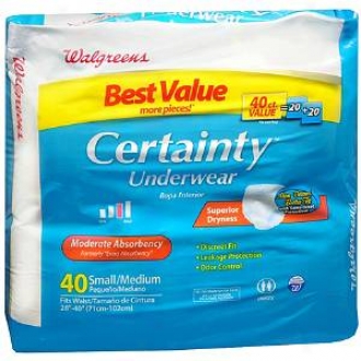 Walgreens Certainty Underwear, Moderate Absorbency, Small/medium
