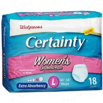 Walgreens Certainty Women's Underwear, Extra Absorbency, Large