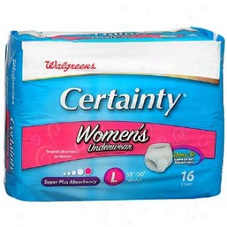 Walgreens Certainty Wome&'s Underwear, Super Plus Absorbency, Large