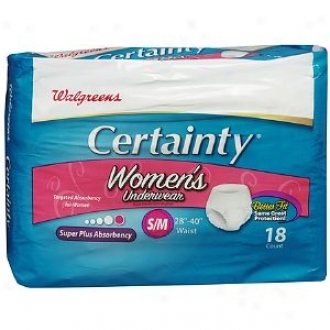 Walgreens Certainty Women's Underwear, Super Plus Absorbency, Small/medium