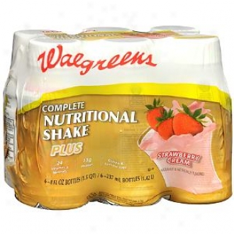 Walgreens Complete Nutritional Shake Plus 6 Pack, Strawberries And Cream
