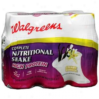 Walgreens High Protein Complete Nutritional Shake 6 Pack, Cfeamy Vanilla
