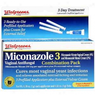 Walgreens Miconazole 3 Vaginak Antifungal Combination Pack