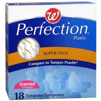 Walgreens Perfection Tampons Plastic Applicator Scented, Super Plus, 18 Ea