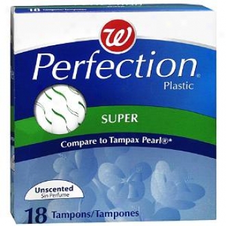 Walgreens Perfection Tampons Plastic Applicator Unscented