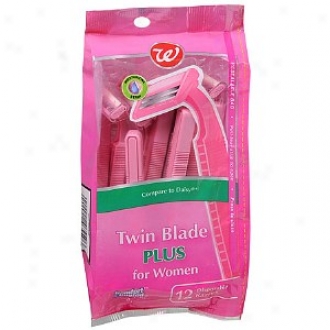 Walgreebs Twin Blaed Plus Disposable Razors For Women 12 Pack