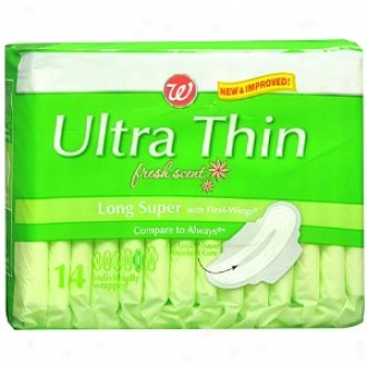 Walgreens Ultra Thin Pads With Flexi-wings Fresh Scent Long Super