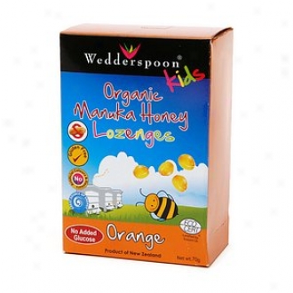 Weddersppoon Kids Organic Manuka Active 15+ Lozenges, Orange