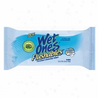 Wet Ones Flushables, Personal Cleansing Wipes, With Aloe, Vitamin E & Witch Hazel, Refill