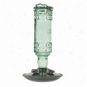 Woodstream 10 Oz Green Antique Bottle Hummingbird Feeder 8108-2