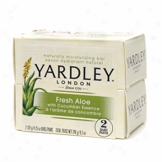 Yardley Of London Naturally Moisturizing Bar Soap, Fresh Akoe With Cucumber Essence