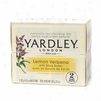 Yardley Of London Naturally Moisturizing Bar Soap, Lemon Verbena With Shea Butter