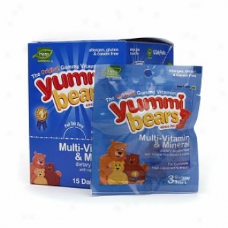 Yummi Bears Multi-vitamin & Mineral Daily Nutrition Packs For Kids, Natural Fruit