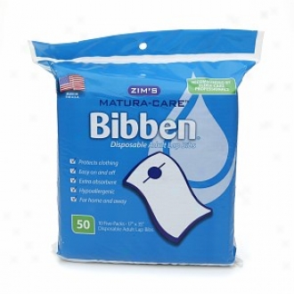 Zim's Matura-care Bibben, Disposable Adult Lap Bibs, 17  X 35