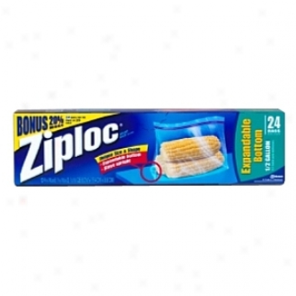 Ziploc Expandable Bottom Bags, 1/2 Gallon