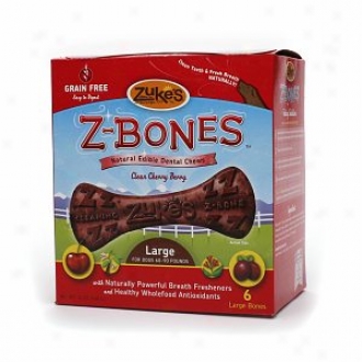 Zuke's Z-bones,  Natural Edible Dental Chews, Large Bones, Clean Cherry Berry